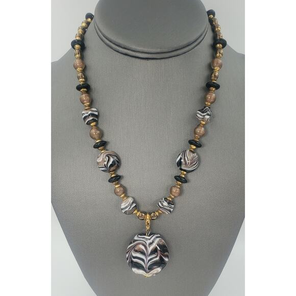 Vintage Hilary London Italian Murano Glass Convertible Necklace & Earrings Set - Picture 3 of 11